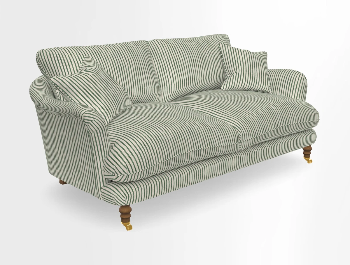 Pugin 3 Seater Sofa in V&A Threads of India Varanasi Wilderness Ink