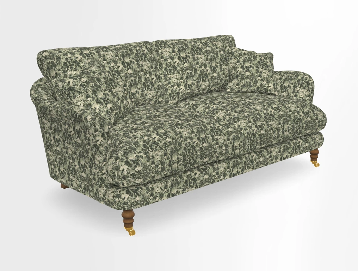 Pugin 3 Seater Sofa in V&A Threads of India Varanasi Wilderness Ink