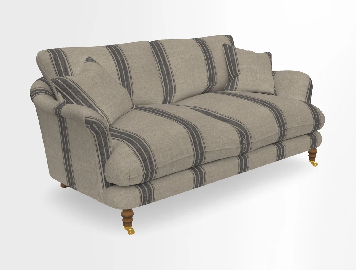 Pugin 3 Seater Sofa in V&A Threads of India Varanasi Wilderness Ink