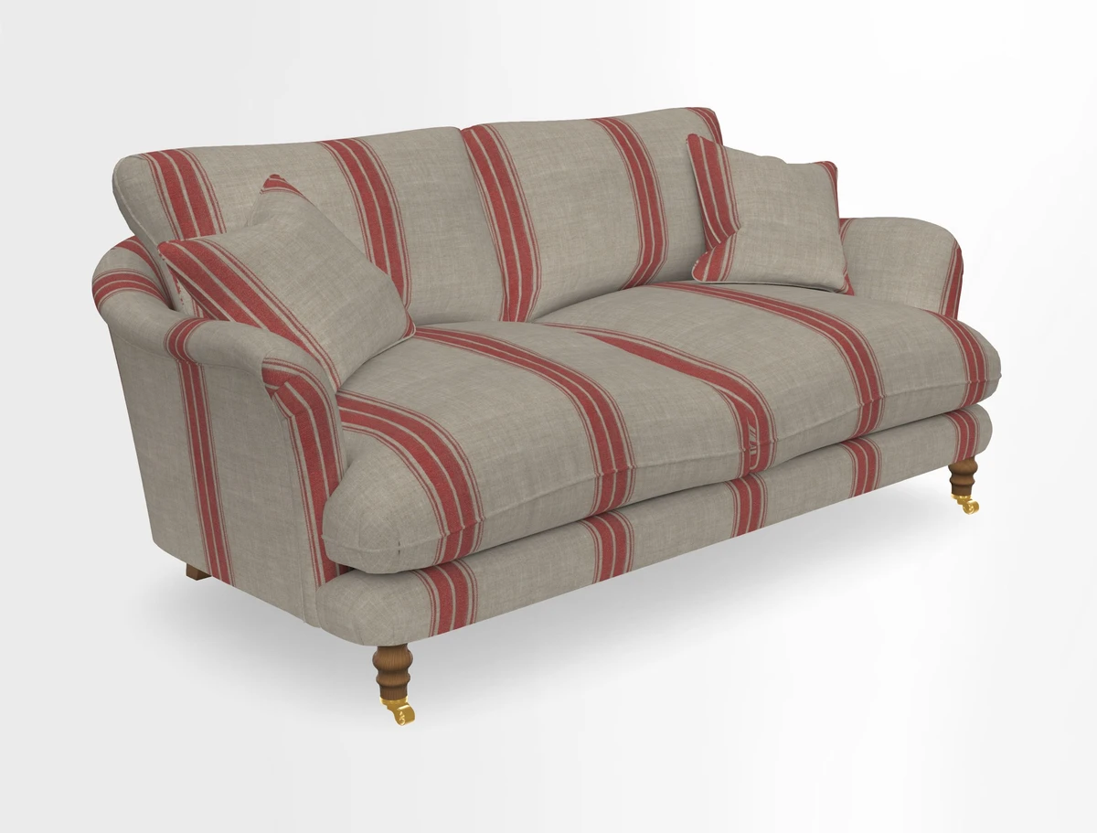 Pugin 3 Seater Sofa in V&A Threads of India Varanasi Wilderness Ink