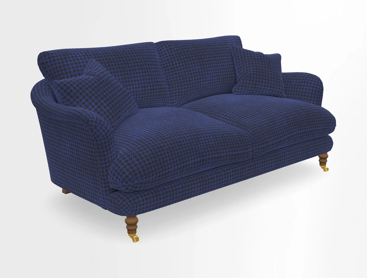 Pugin 3 Seater Sofa in V&A Threads of India Varanasi Wilderness Ink