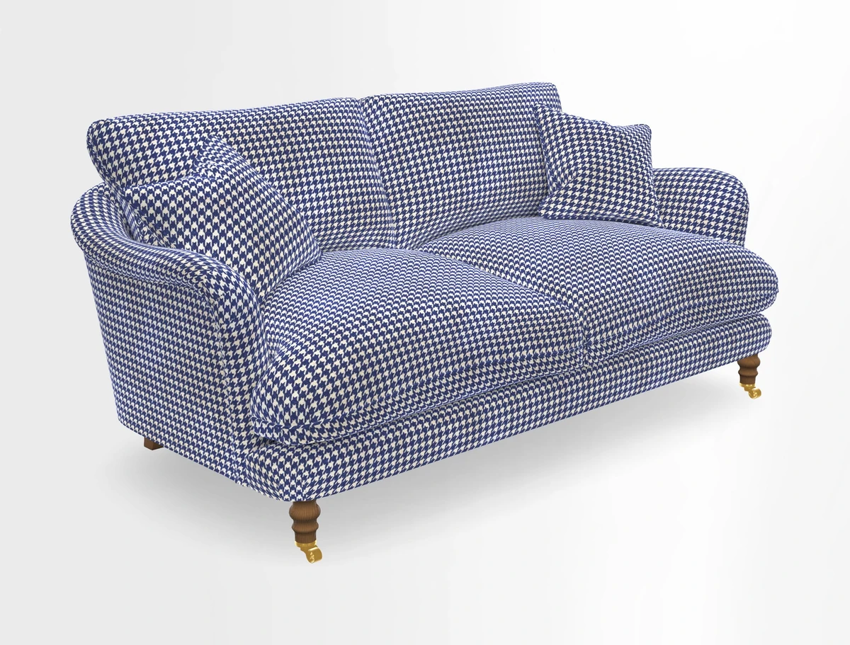 Pugin 3 Seater Sofa in V&A Threads of India Varanasi Wilderness Ink