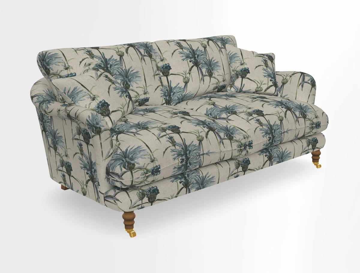 Pugin 3 Seater Sofa in V&A Threads of India Varanasi Wilderness Ink
