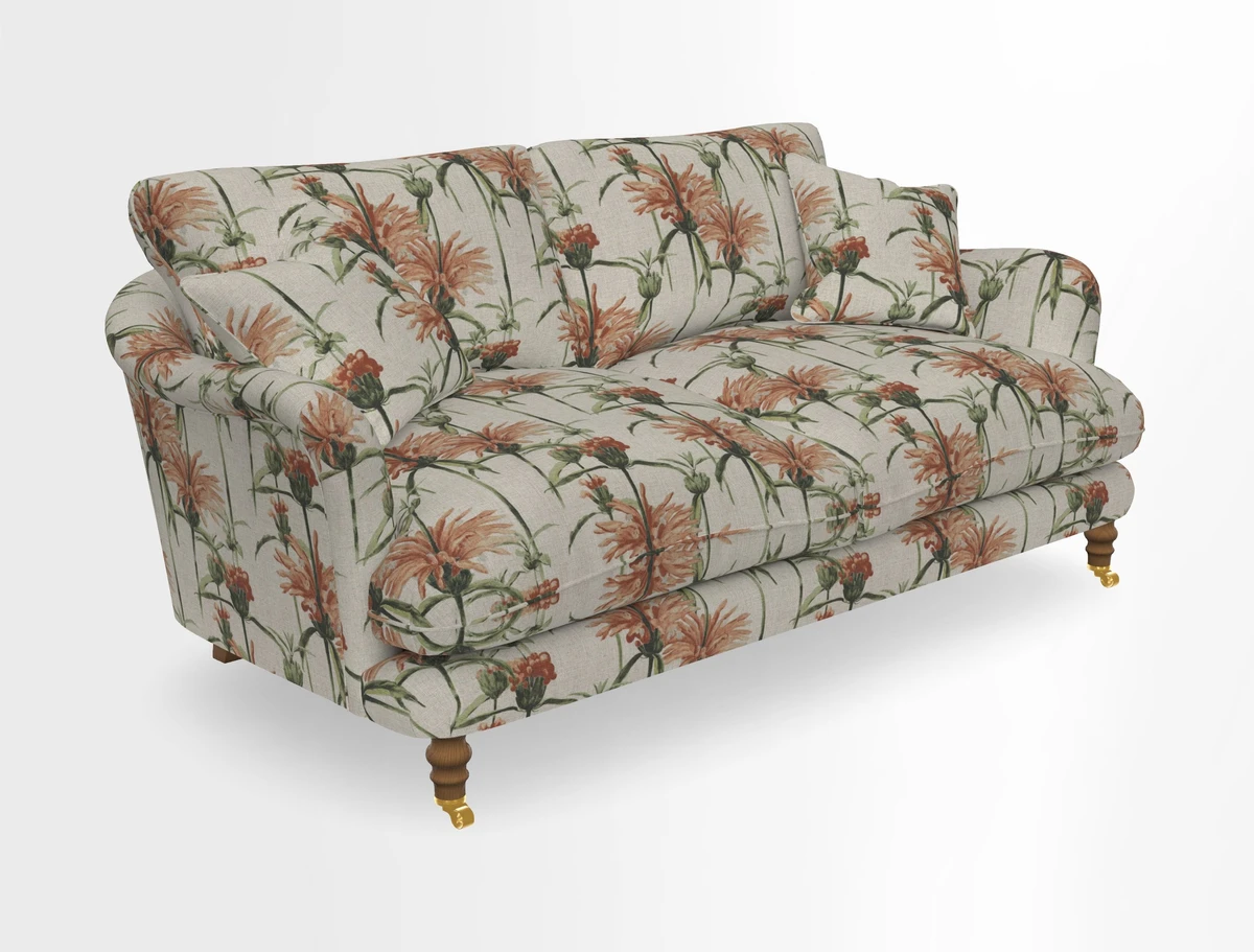 Pugin 3 Seater Sofa in V&A Threads of India Varanasi Wilderness Ink