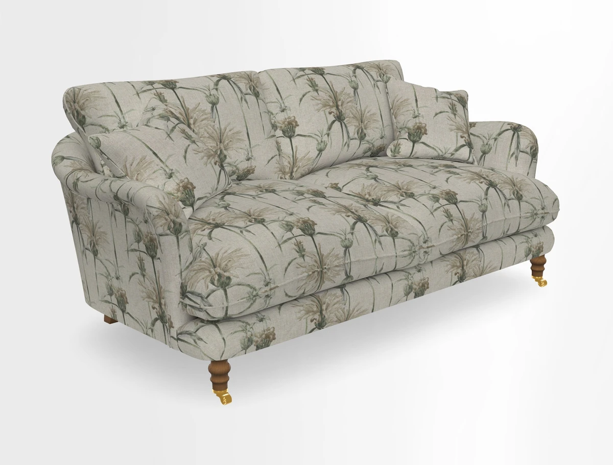 Pugin 3 Seater Sofa in V&A Threads of India Varanasi Wilderness Ink