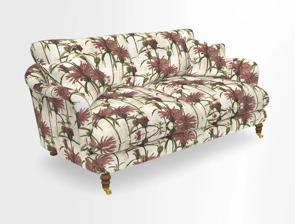 Pugin 3 Seater Sofa in V&A Threads of India Varanasi Wilderness Ink