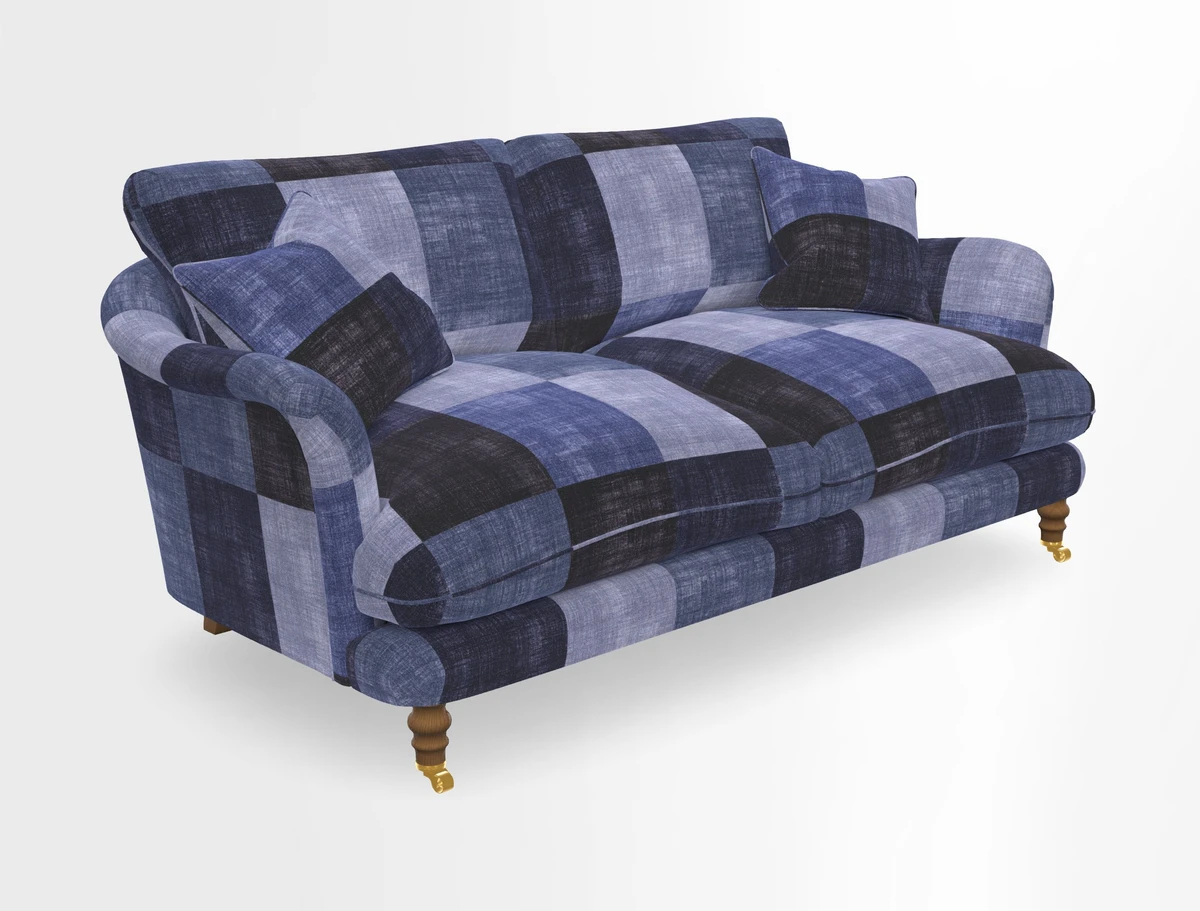 Pugin 3 Seater Sofa in V&A Threads of India Varanasi Wilderness Ink