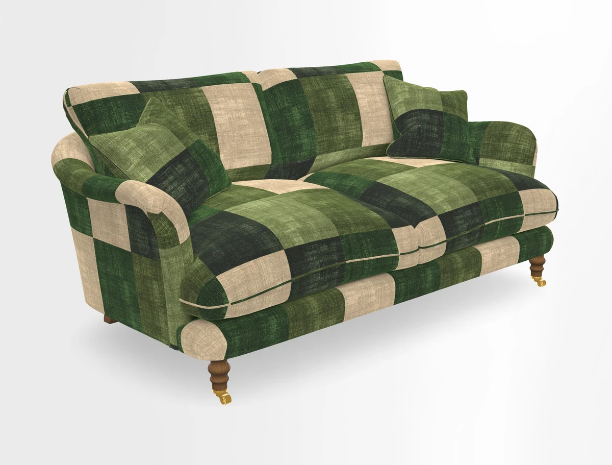 Pugin 3 Seater Sofa in V&A Threads of India Varanasi Wilderness Ink