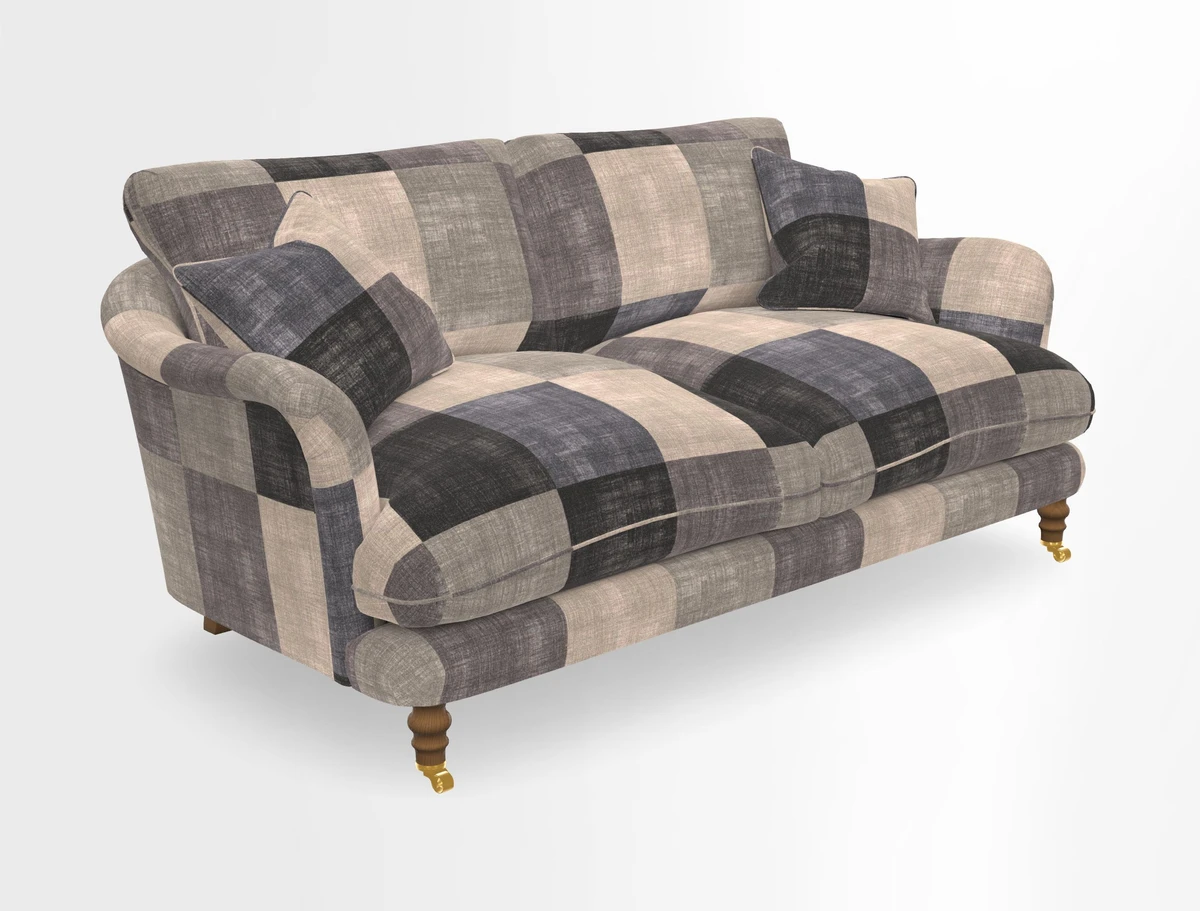 Pugin 3 Seater Sofa in V&A Threads of India Varanasi Wilderness Ink