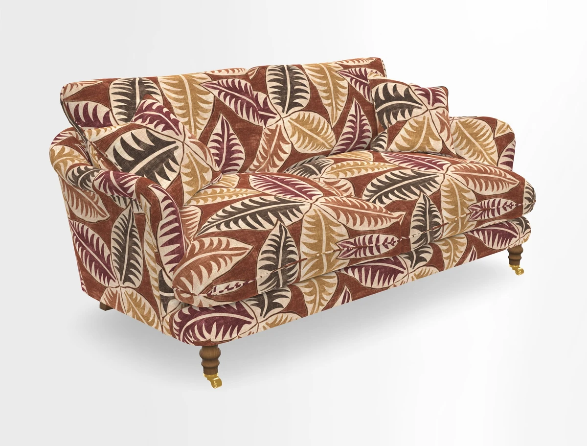 Pugin 3 Seater Sofa in V&A Threads of India Varanasi Wilderness Ink