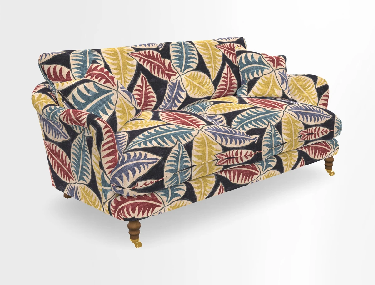 Pugin 3 Seater Sofa in V&A Threads of India Varanasi Wilderness Ink
