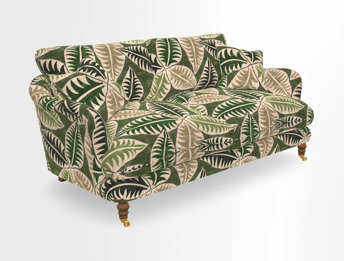 Pugin 3 Seater Sofa in V&A Threads of India Varanasi Wilderness Ink
