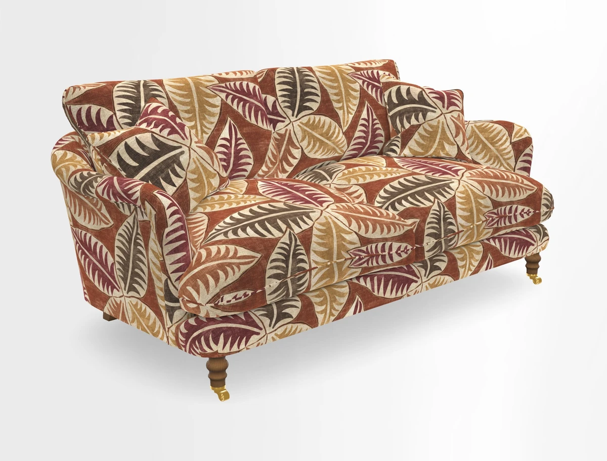 Pugin 3 Seater Sofa in V&A Threads of India Varanasi Wilderness Ink