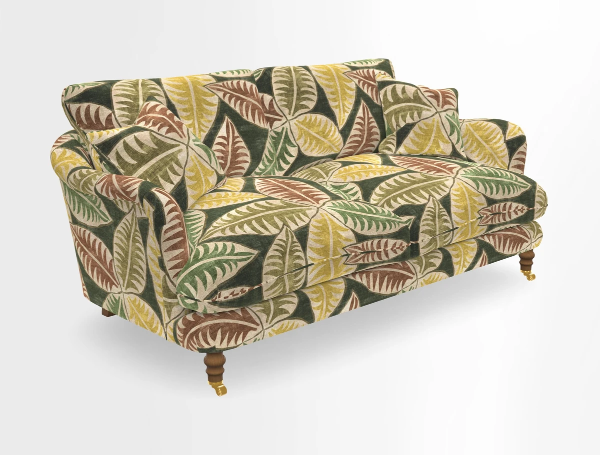 Pugin 3 Seater Sofa in V&A Threads of India Varanasi Wilderness Ink
