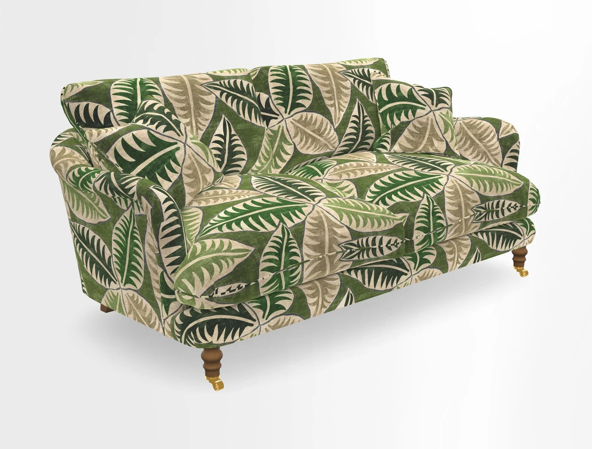 Pugin 3 Seater Sofa in V&A Threads of India Varanasi Wilderness Ink