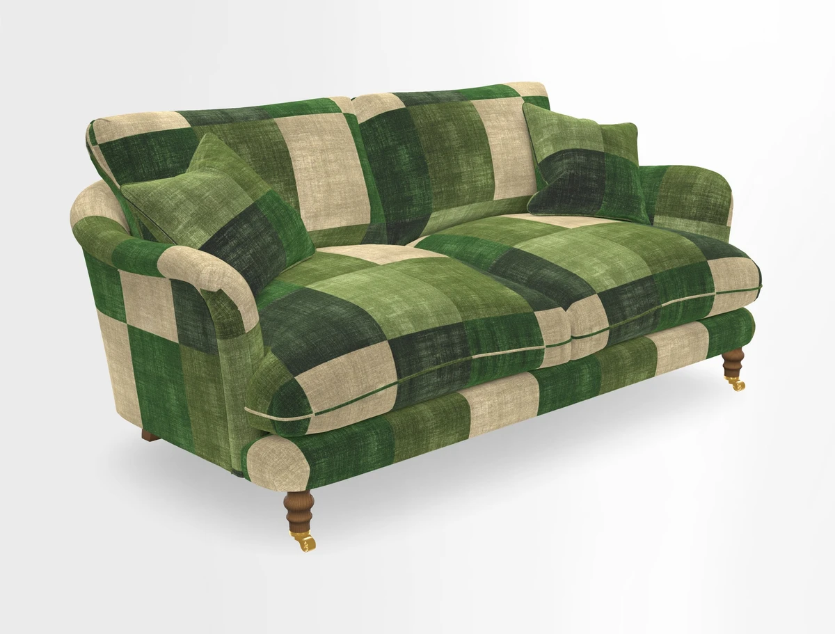 Pugin 3 Seater Sofa in V&A Threads of India Varanasi Wilderness Ink