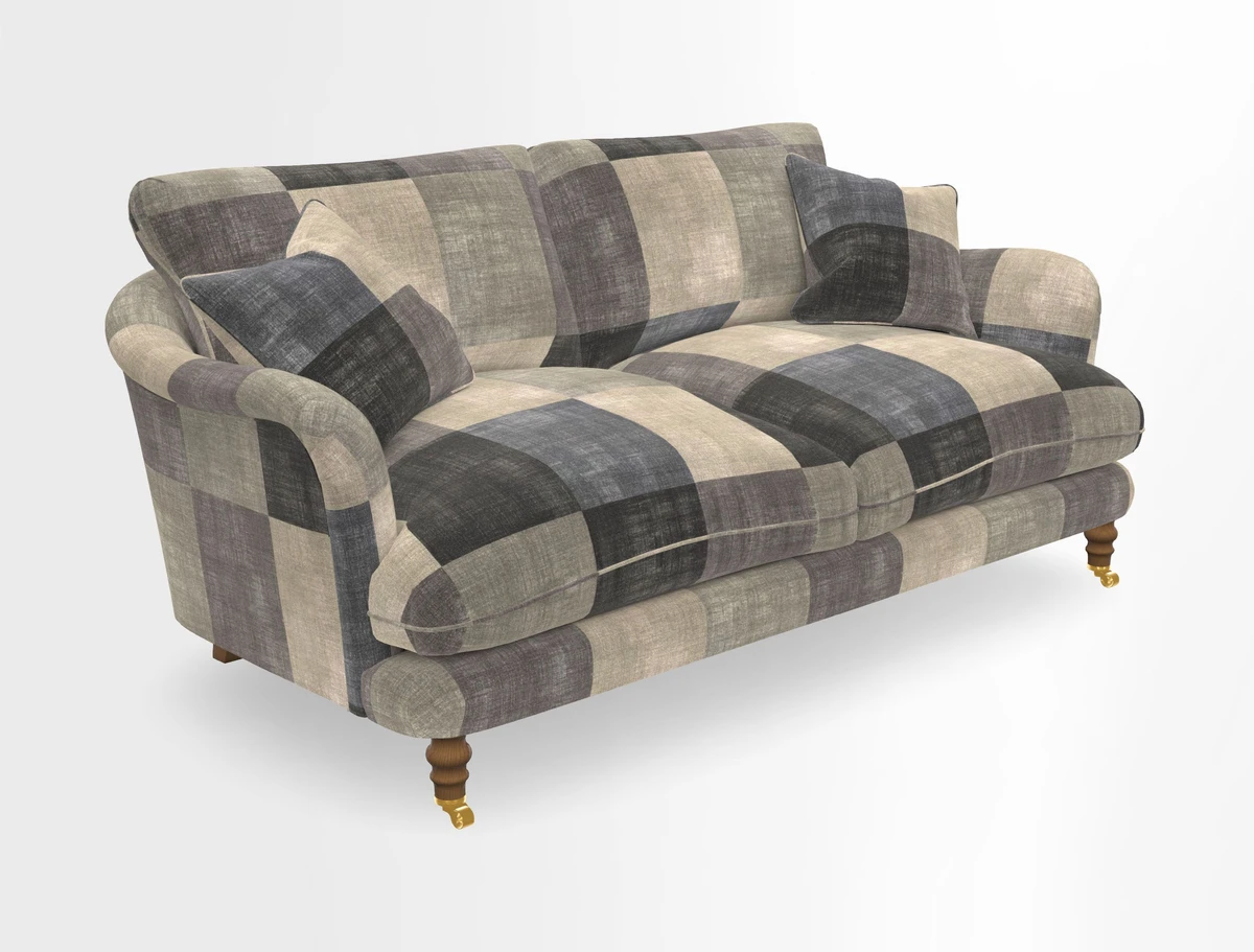 Pugin 3 Seater Sofa in V&A Threads of India Varanasi Wilderness Ink