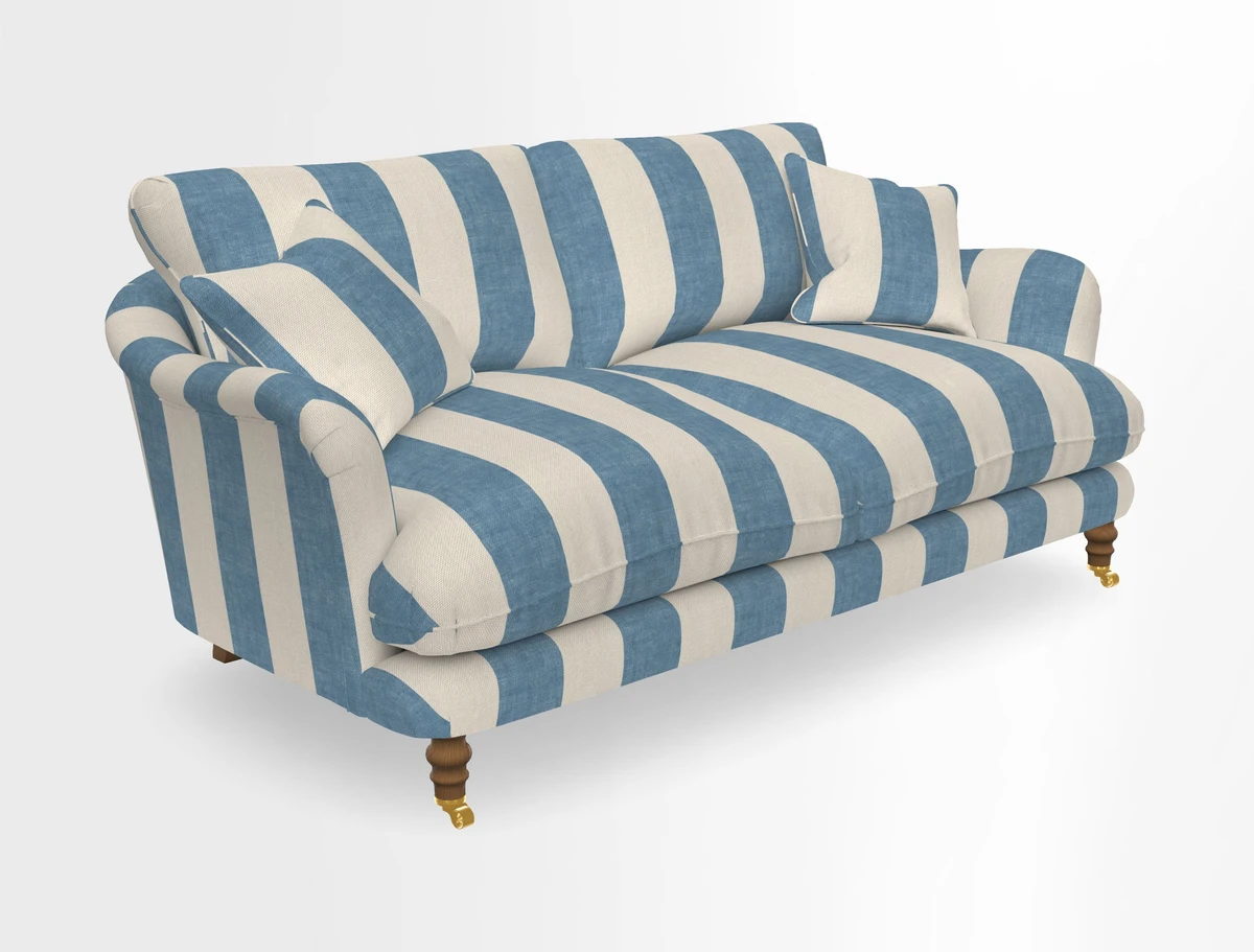 Pugin 3 Seater Sofa in V&A Threads of India Varanasi Wilderness Ink