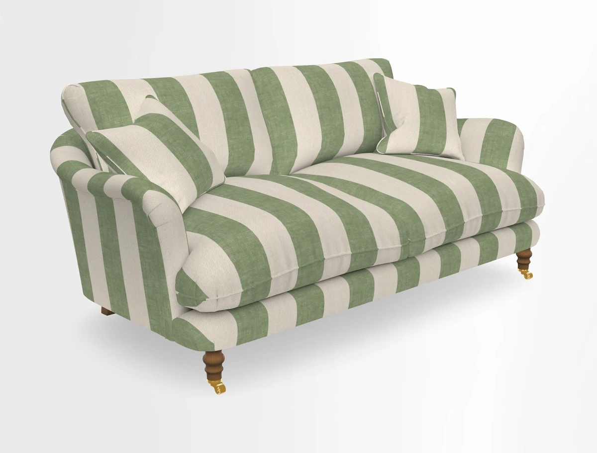 Pugin 3 Seater Sofa in V&A Threads of India Varanasi Wilderness Ink