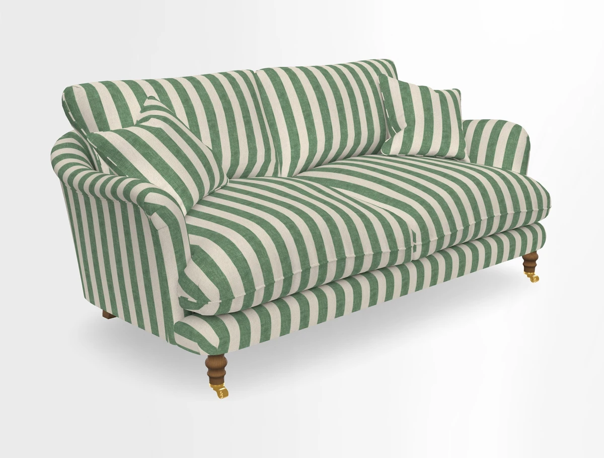 Pugin 3 Seater Sofa in V&A Threads of India Varanasi Wilderness Ink