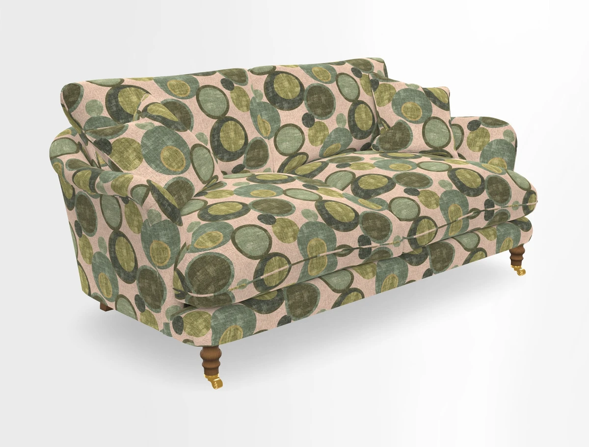 Pugin 3 Seater Sofa in V&A Threads of India Varanasi Wilderness Ink