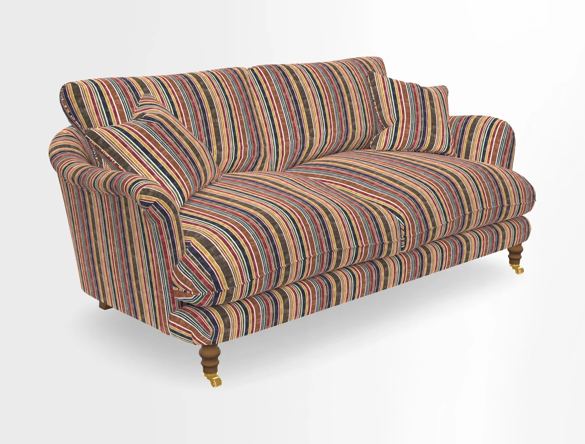 Pugin 3 Seater Sofa in V&A Threads of India Varanasi Wilderness Ink