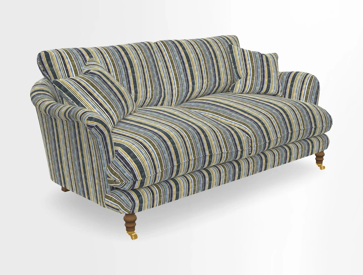 Pugin 3 Seater Sofa in V&A Threads of India Varanasi Wilderness Ink