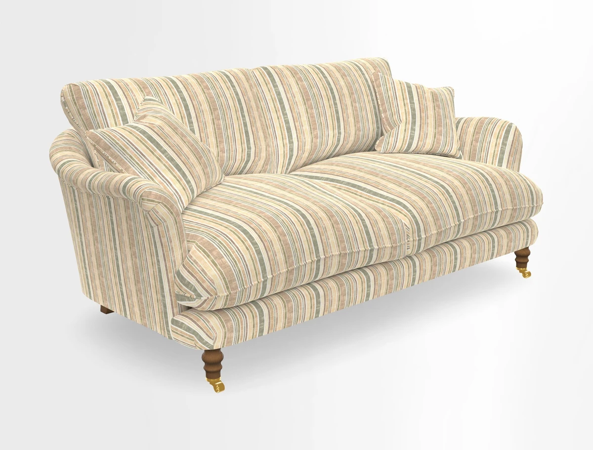 Pugin 3 Seater Sofa in V&A Threads of India Varanasi Wilderness Ink