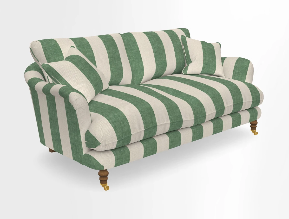 Pugin 3 Seater Sofa in V&A Threads of India Varanasi Wilderness Ink