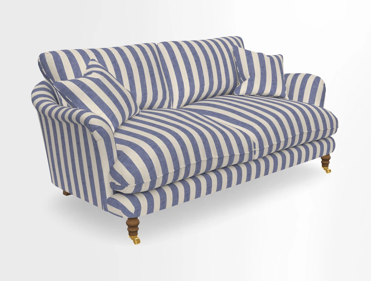 Pugin 3 Seater Sofa in V&A Threads of India Varanasi Wilderness Ink
