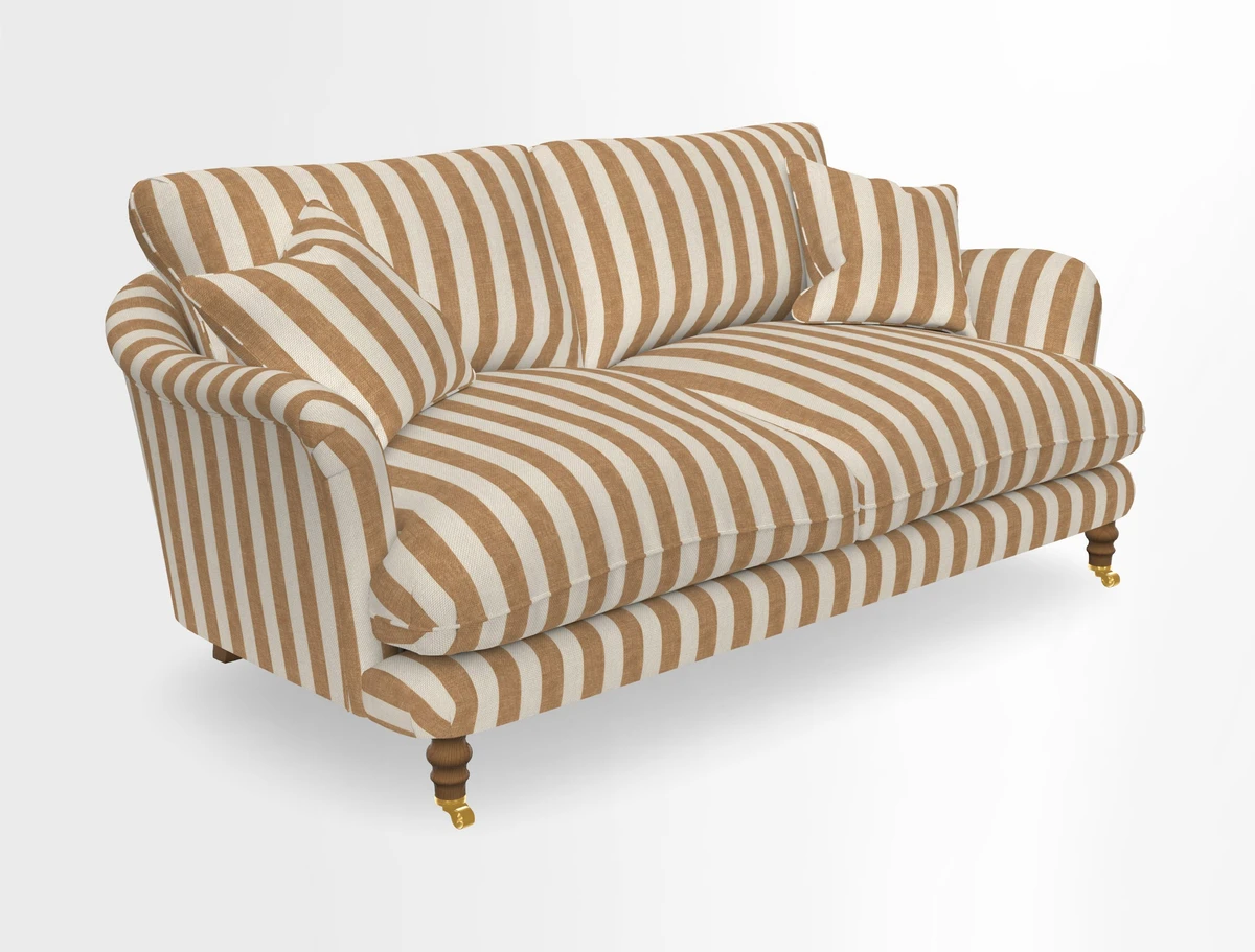Pugin 3 Seater Sofa in V&A Threads of India Varanasi Wilderness Ink