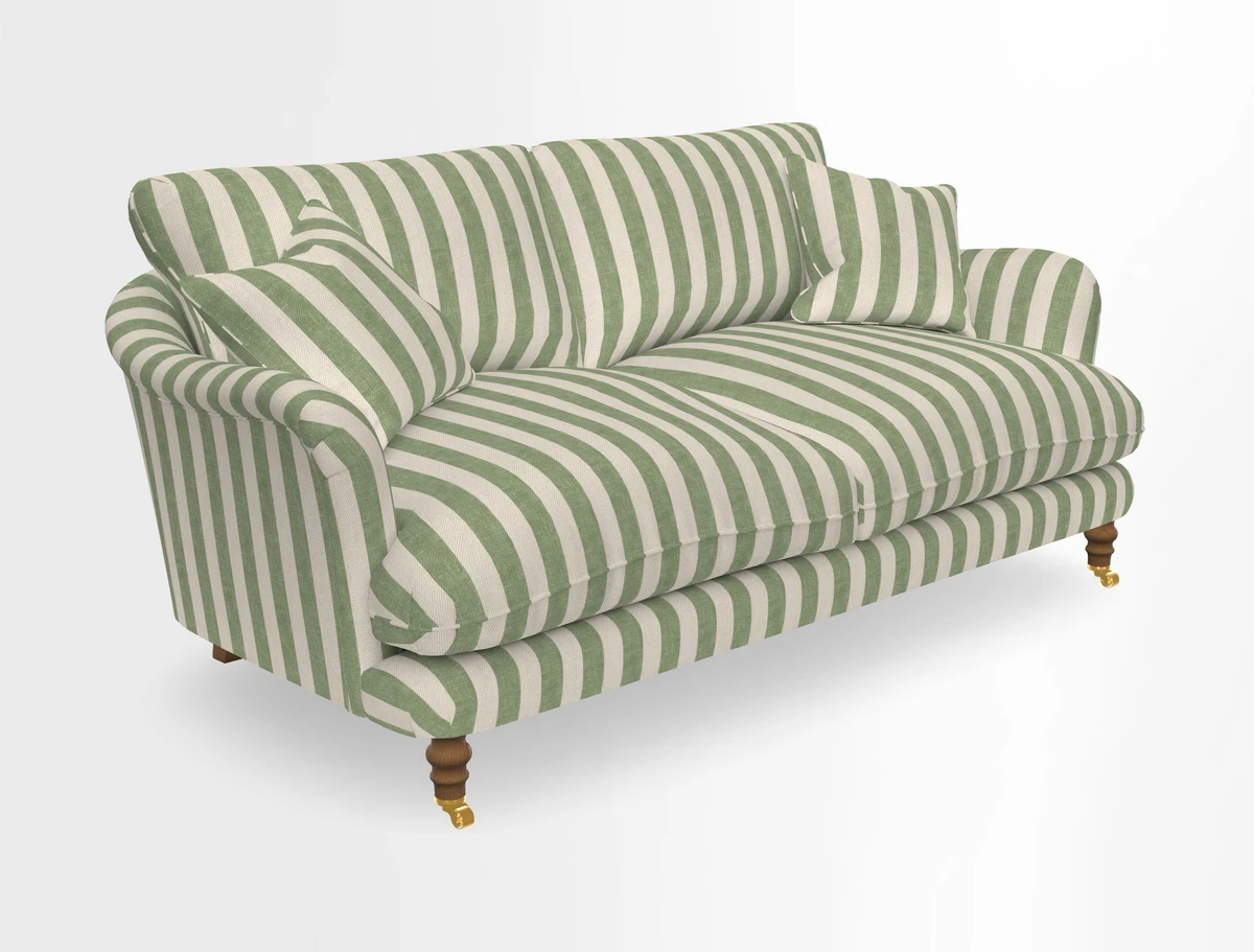 Pugin 3 Seater Sofa in V&A Threads of India Varanasi Wilderness Ink