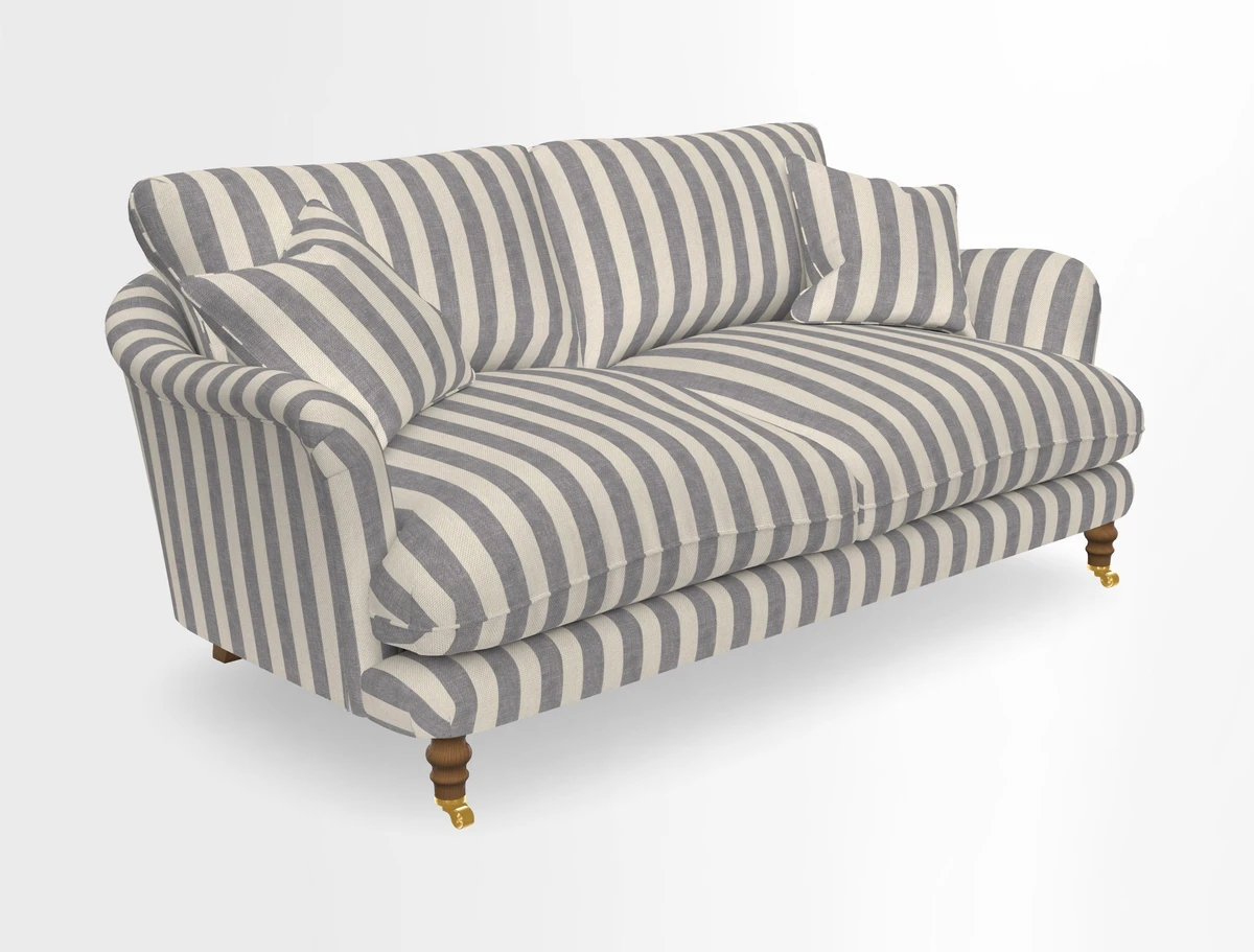Pugin 3 Seater Sofa in V&A Threads of India Varanasi Wilderness Ink