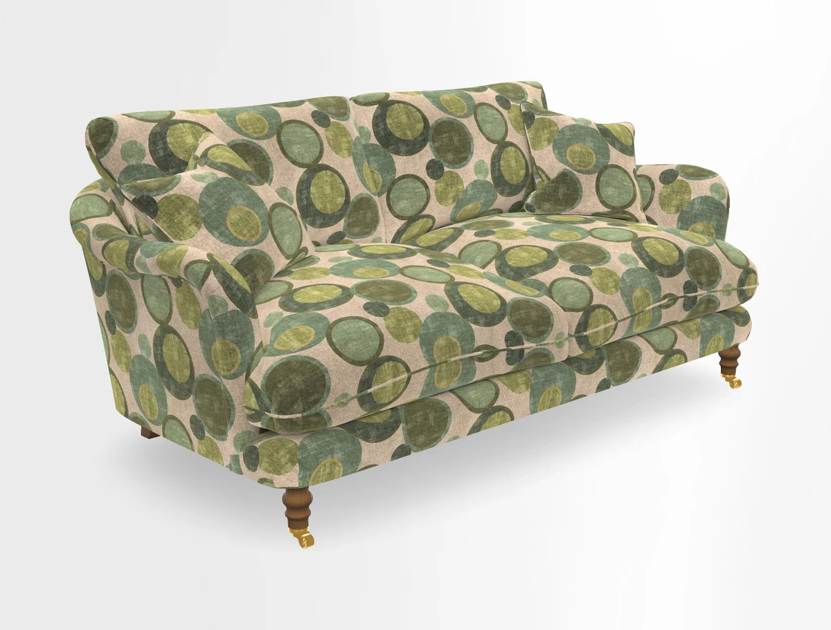 Pugin 3 Seater Sofa in V&A Threads of India Varanasi Wilderness Ink