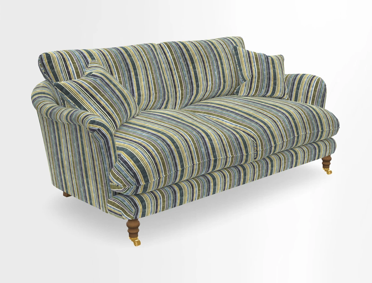 Pugin 3 Seater Sofa in V&A Threads of India Varanasi Wilderness Ink