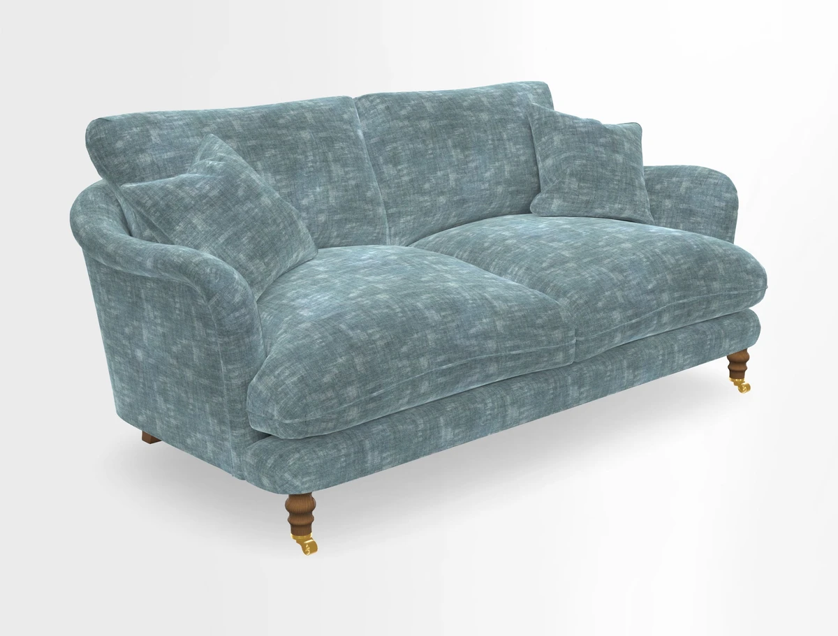 Pugin 3 Seater Sofa in V&A Threads of India Varanasi Wilderness Ink
