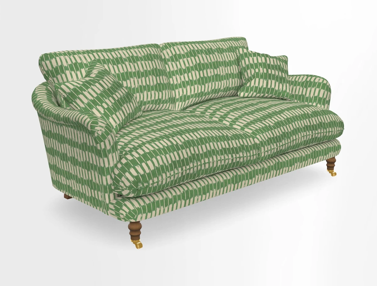 Pugin 3 Seater Sofa in V&A Threads of India Varanasi Wilderness Ink
