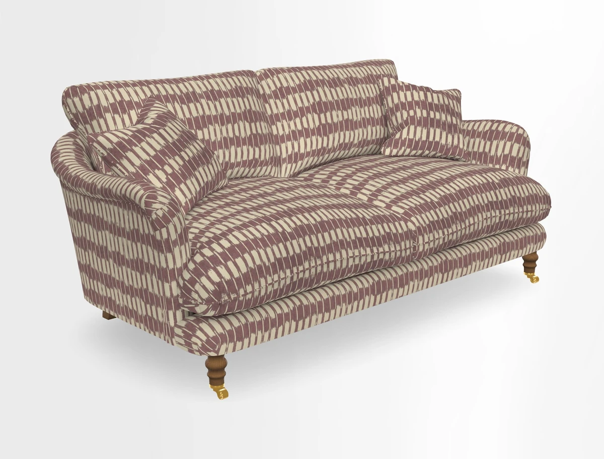 Pugin 3 Seater Sofa in V&A Threads of India Varanasi Wilderness Ink