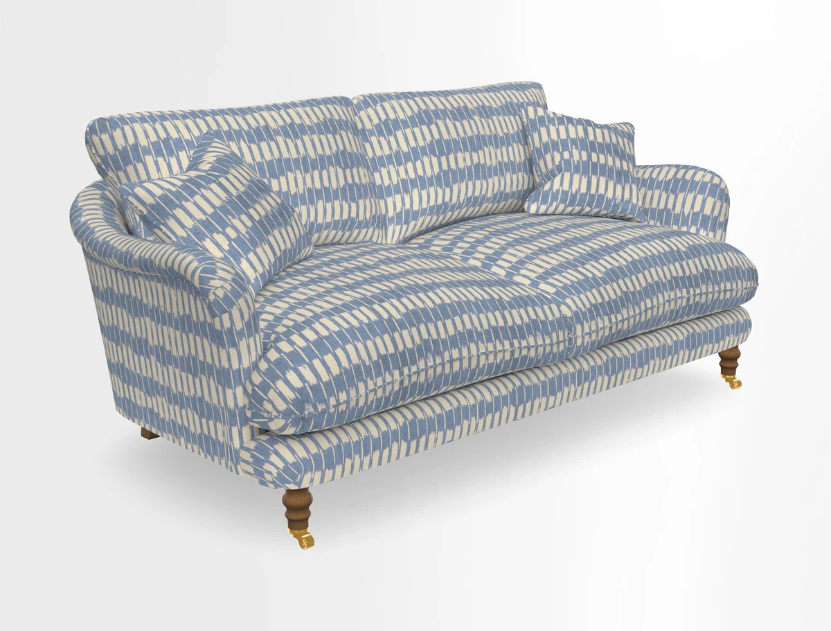 Pugin 3 Seater Sofa in V&A Threads of India Varanasi Wilderness Ink