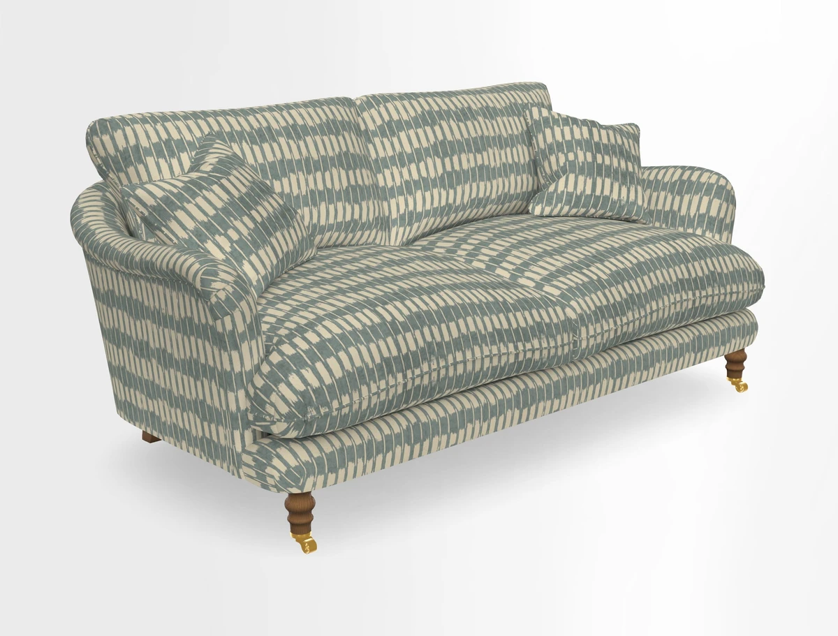 Pugin 3 Seater Sofa in V&A Threads of India Varanasi Wilderness Ink