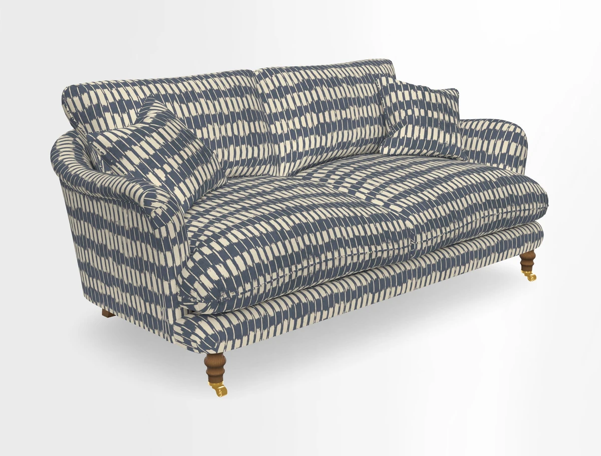 Pugin 3 Seater Sofa in V&A Threads of India Varanasi Wilderness Ink