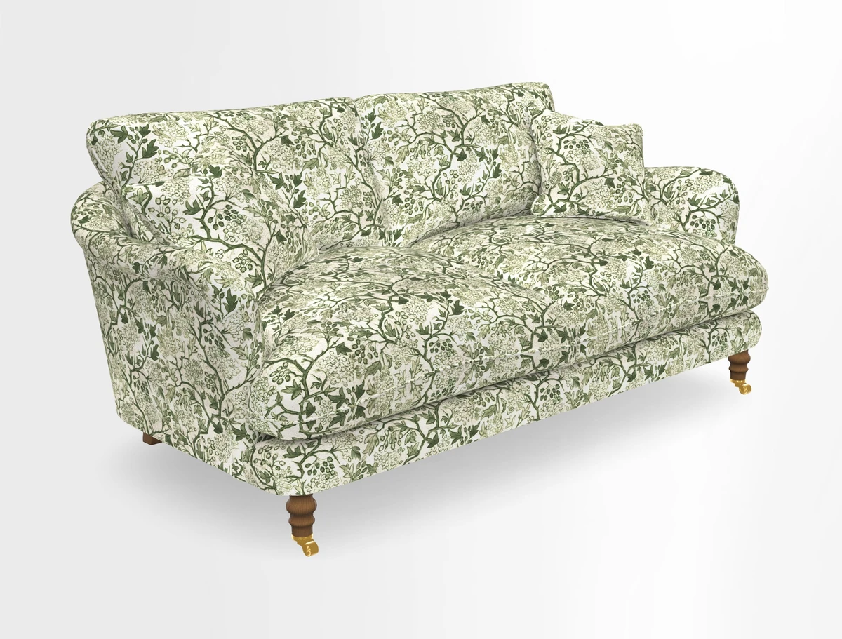 Pugin 3 Seater Sofa in V&A Threads of India Varanasi Wilderness Ink