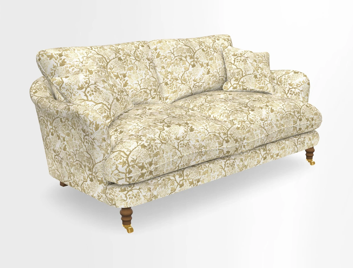 Pugin 3 Seater Sofa in V&A Threads of India Varanasi Wilderness Ink