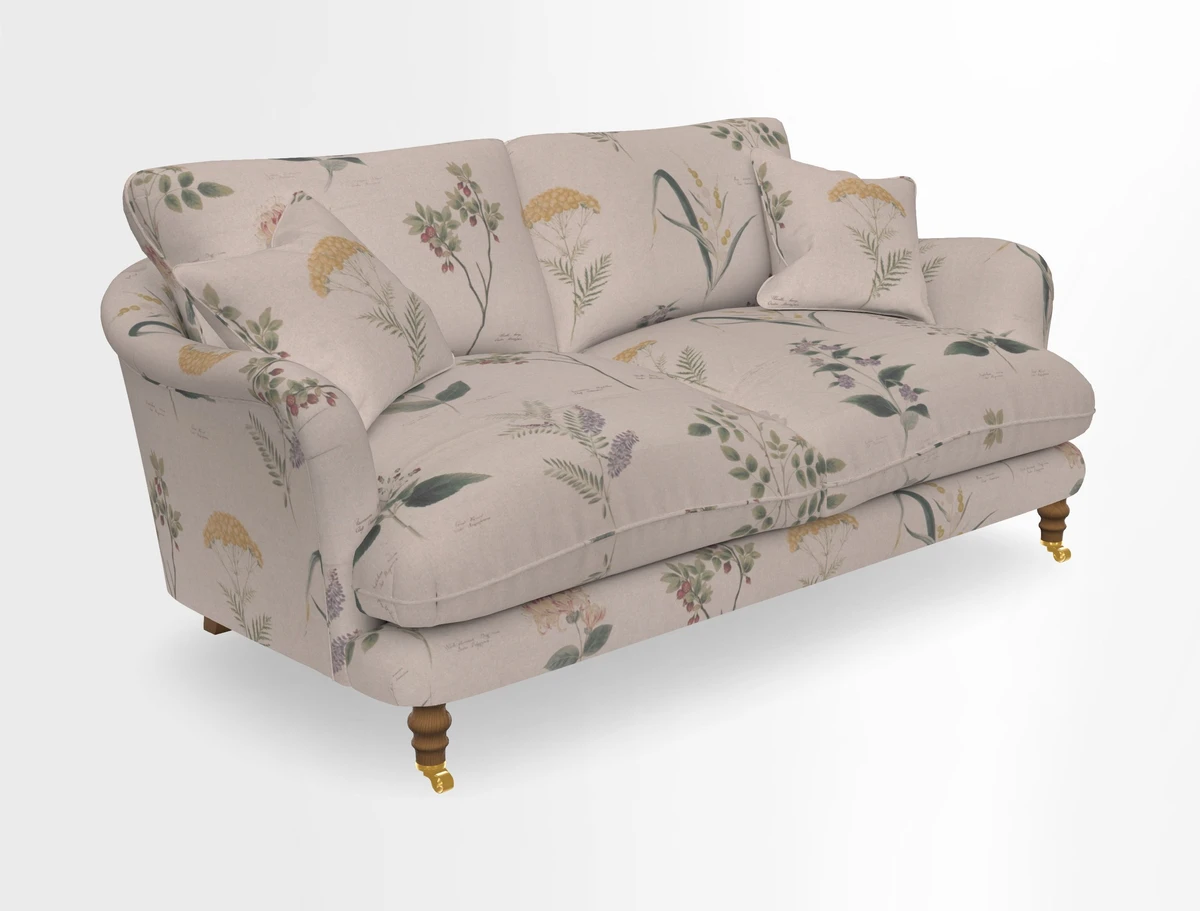Pugin 3 Seater Sofa in V&A Threads of India Varanasi Wilderness Ink