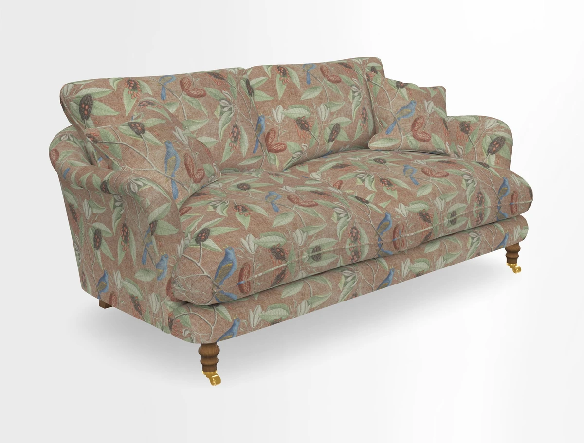 Pugin 3 Seater Sofa in V&A Threads of India Varanasi Wilderness Ink