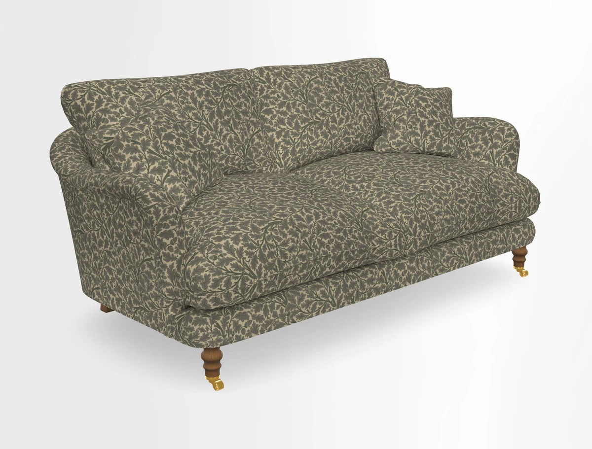 Pugin 3 Seater Sofa in V&A Threads of India Varanasi Wilderness Ink