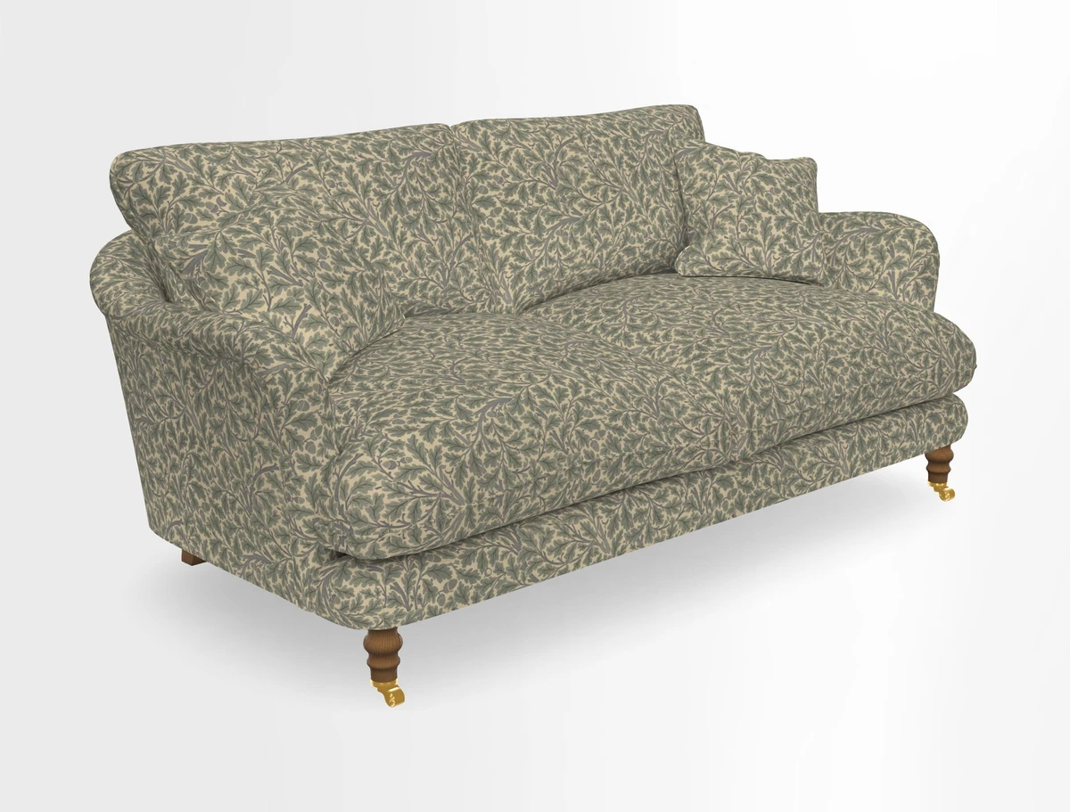 Pugin 3 Seater Sofa in V&A Threads of India Varanasi Wilderness Ink