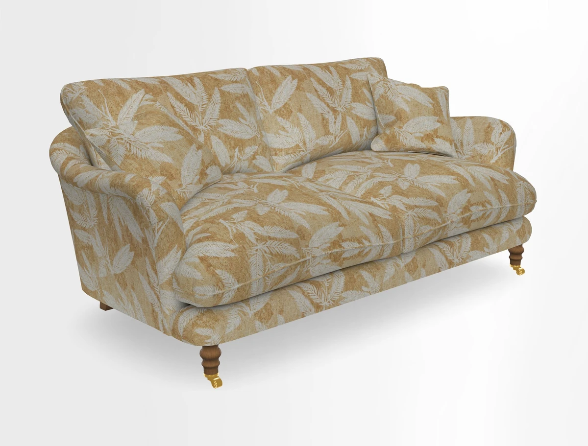 Pugin 3 Seater Sofa in V&A Threads of India Varanasi Wilderness Ink