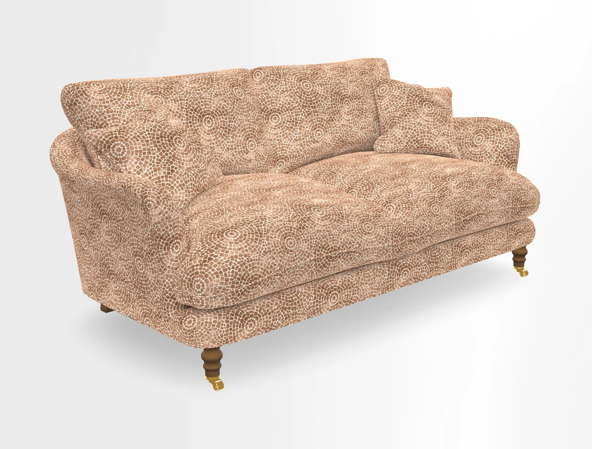 Pugin 3 Seater Sofa in V&A Threads of India Varanasi Wilderness Ink