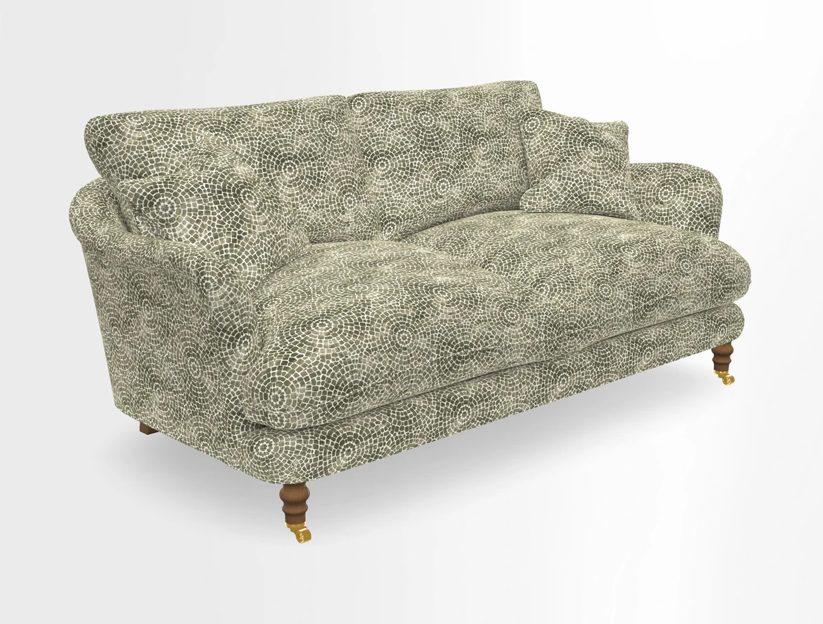 Pugin 3 Seater Sofa in V&A Threads of India Varanasi Wilderness Ink